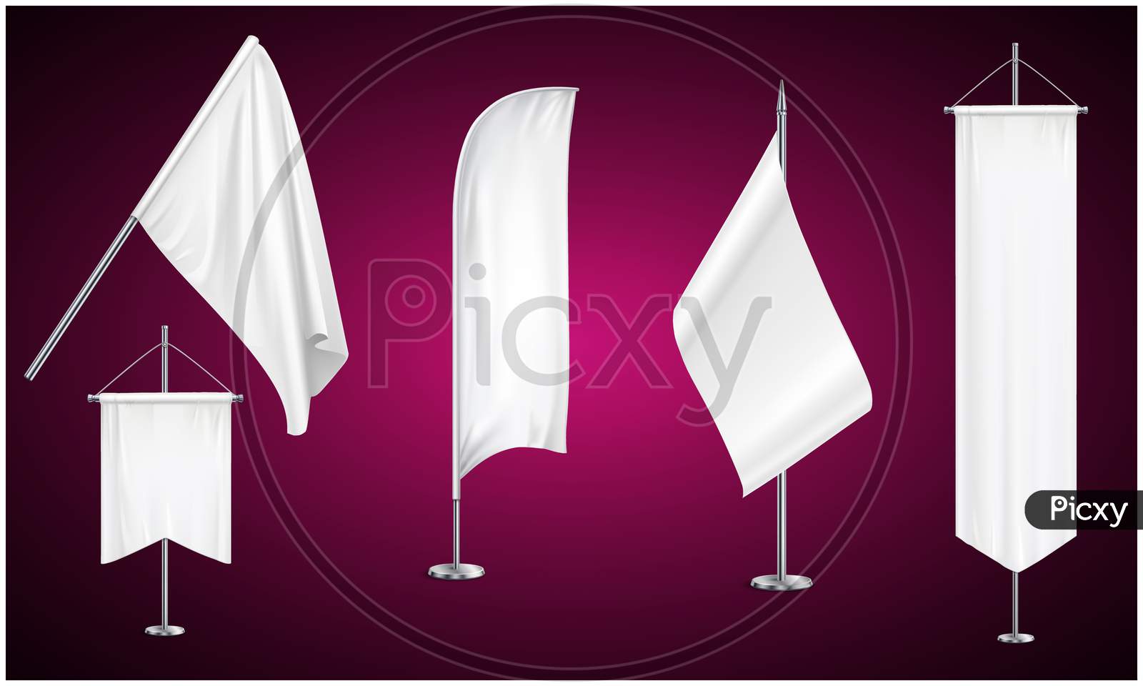 Mock Up Illustration Of Various Flag On Abstract Background