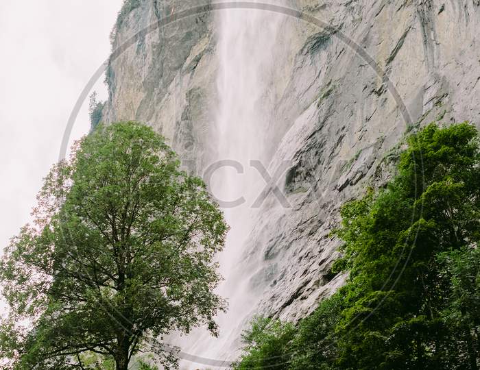 Waterfall In Lauterbrunnen Valley Switzerland