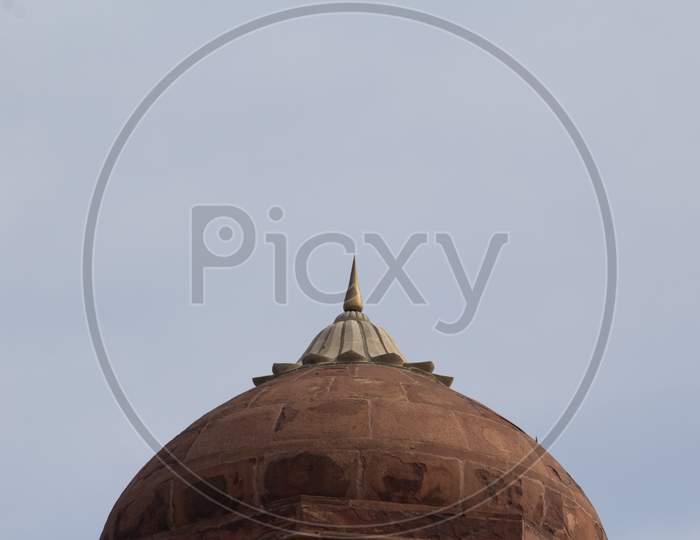 India Travel Tourism Background - Dome, Red Fort (Lal Qila) Delhi - World Heritage Site. Delhi, India
