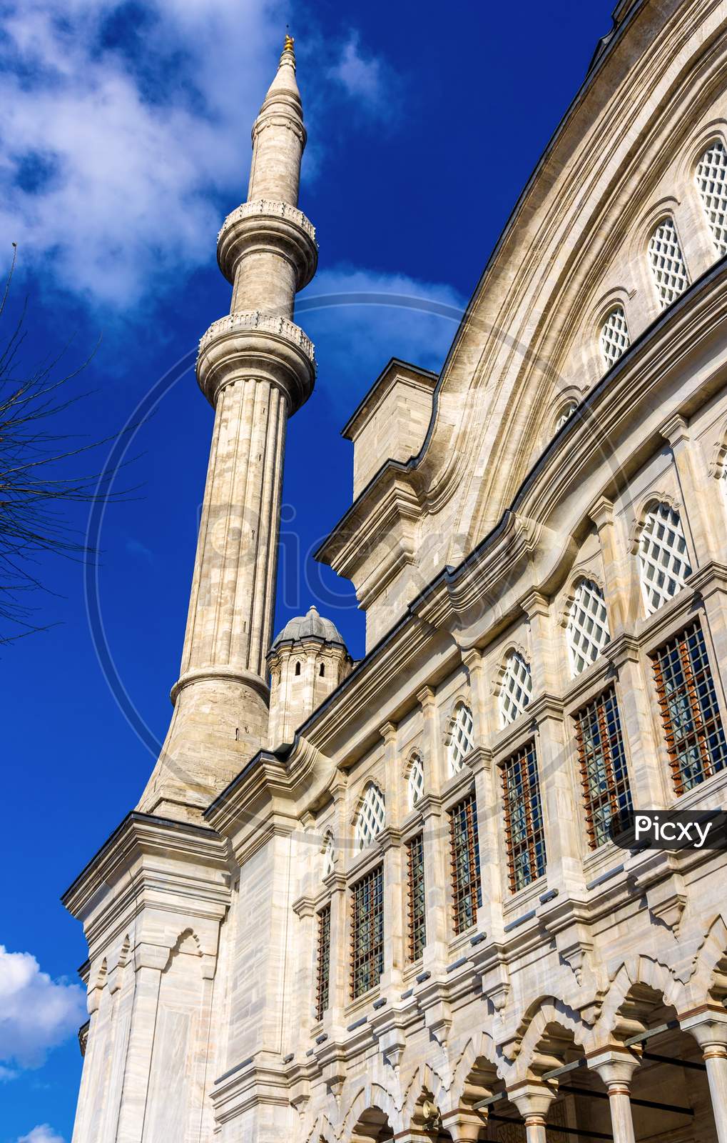 Facade Of The Nuruosmaniye Mosque In Istanbul - Turkey
