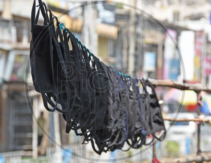 Locally made Face masks being sold in Burdwan town. The trend of using face masks to prevent Novel Coronavirus (COVID-19) infection has increased in Purba Bardhaman District.