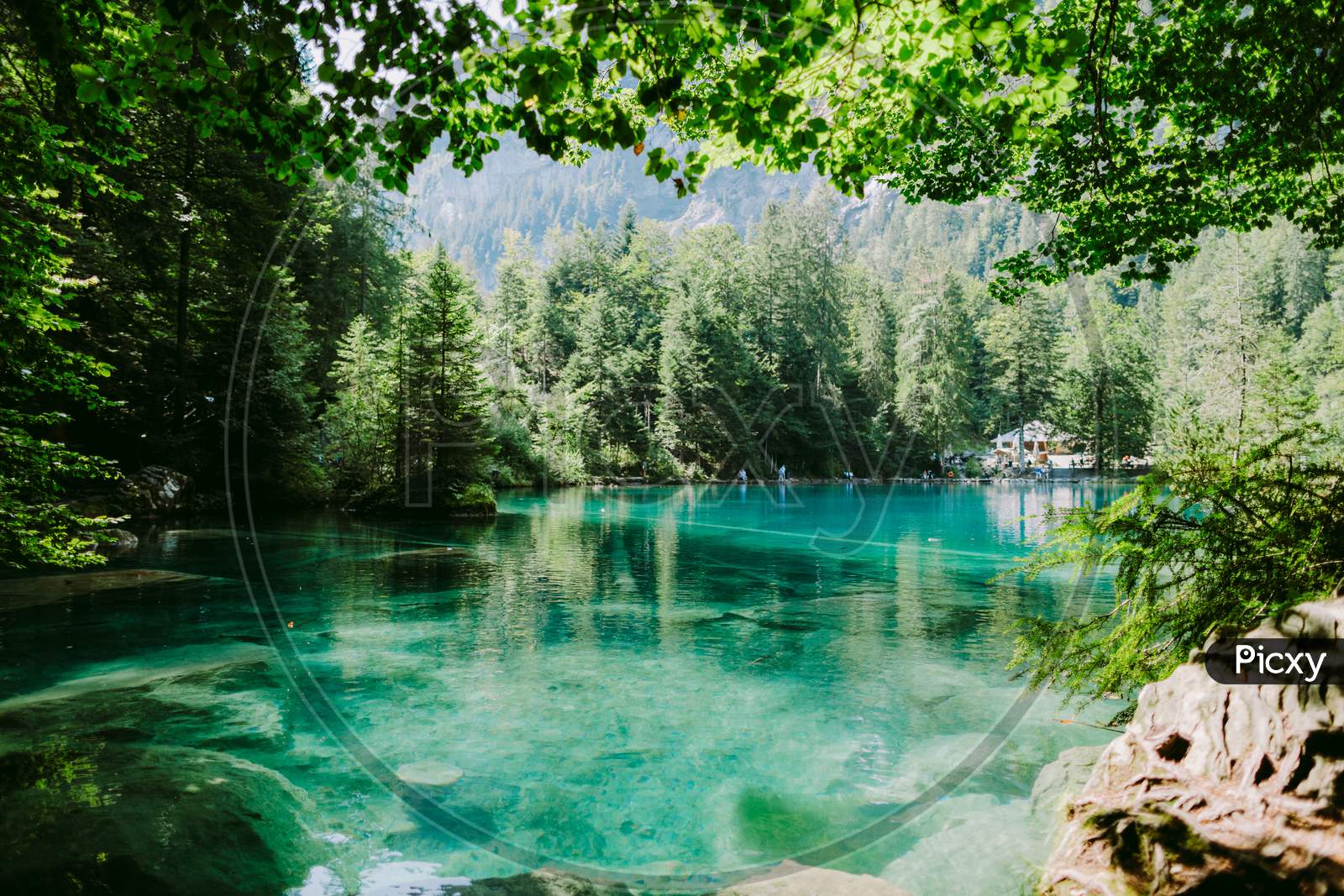 Blue Lake In Switzerland