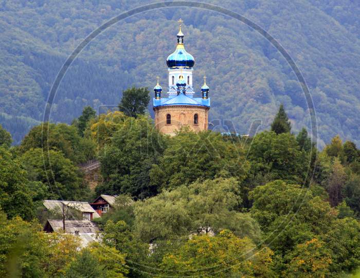 Village Orthodox Church On Top Of Hill, Ukraine
