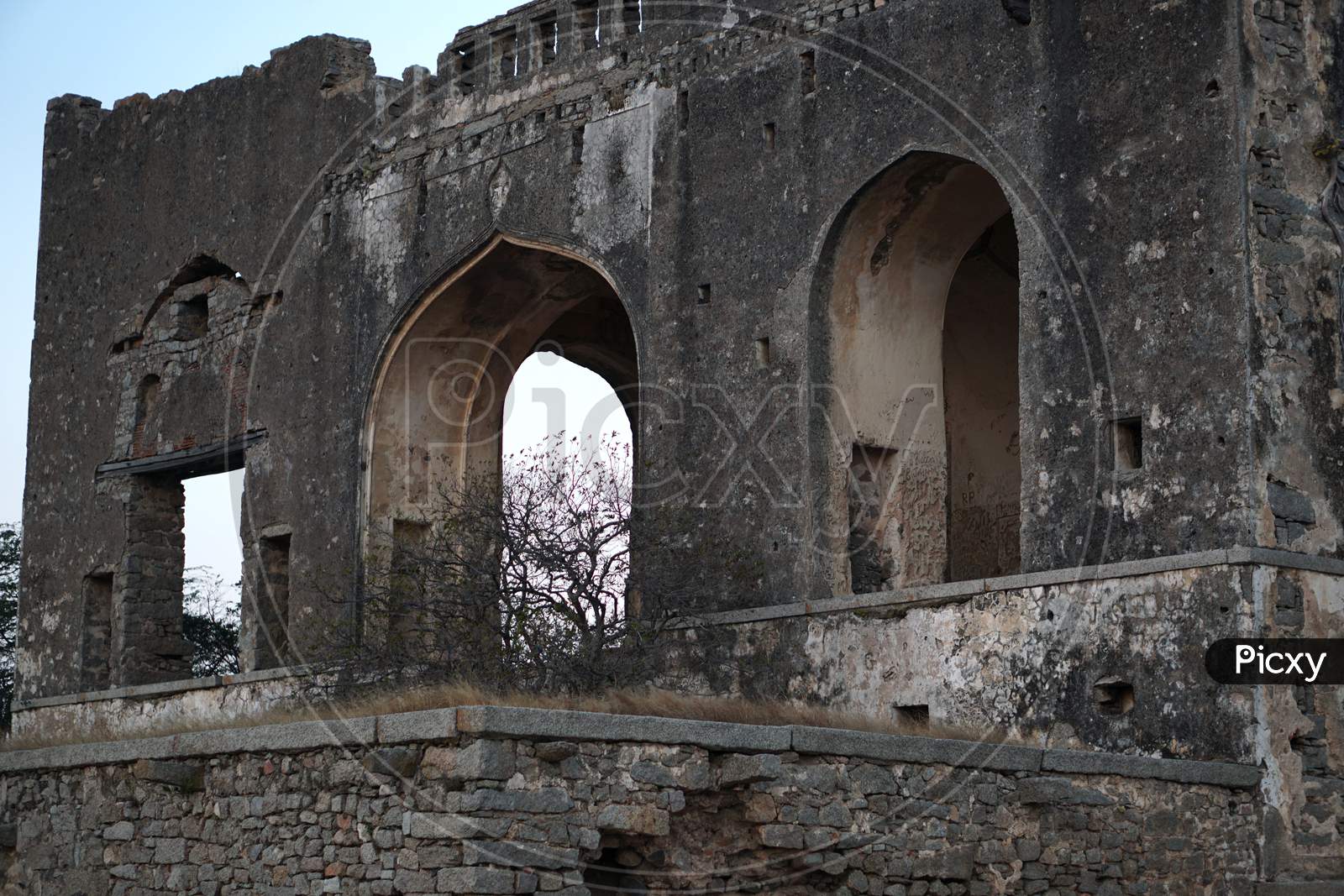 The ancient Bhongir Fort ruled by Musunuri Nayaks in Bhongir, Yadadri Bhuvanagiri District, Telangana, India.