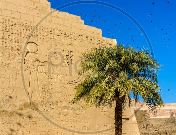 At The Entrace Of The Medinet Habu Temple - Egypt