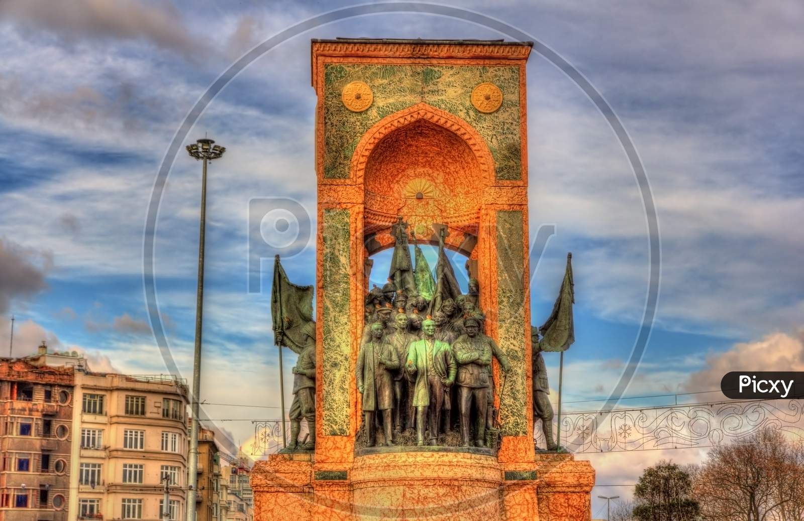 Monument Of The Republic On Taksim Square In Istanbul - Turkey