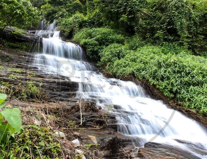 Natural beauty of Paloor Kotta water falls located in Malappuram district, Kerala, India