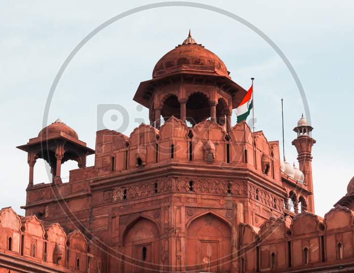 India Travel Tourism Background - Red Fort (Lal Qila) Delhi - World Heritage Site. Delhi, India