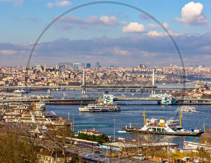 View Of Istanbul Over The Golden Horn Inlet - Turkey