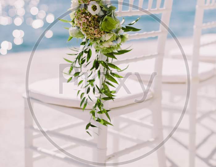 White Wedding Chairs Outdoors Venue
