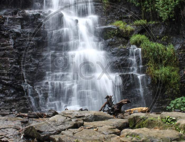 Natural beauty of Paloor Kotta water falls located in Malappuram district, Kerala, India