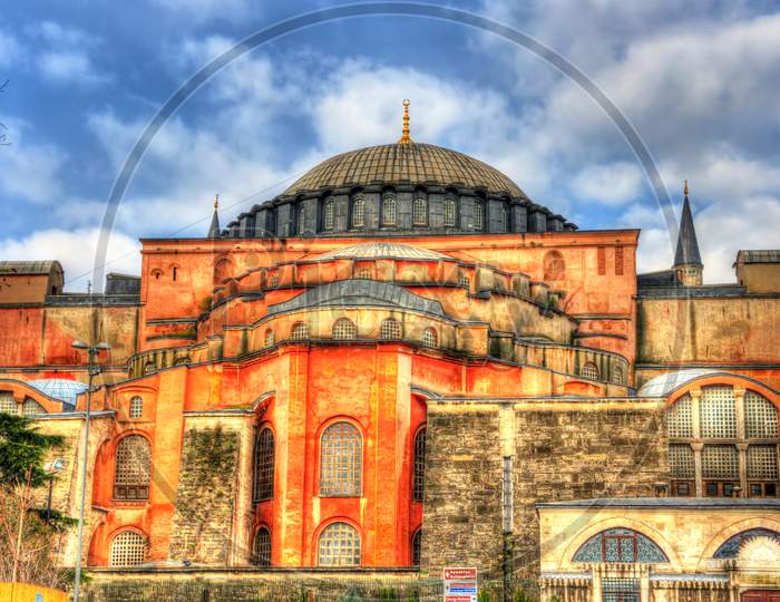 Facade Of Hagia Sophia (Holy Wisdom) - Istanbul, Turkey