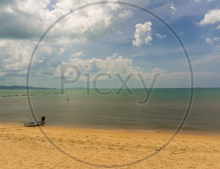 This Is An Empty Part Of The Public Beach In Jomtien,Thailand