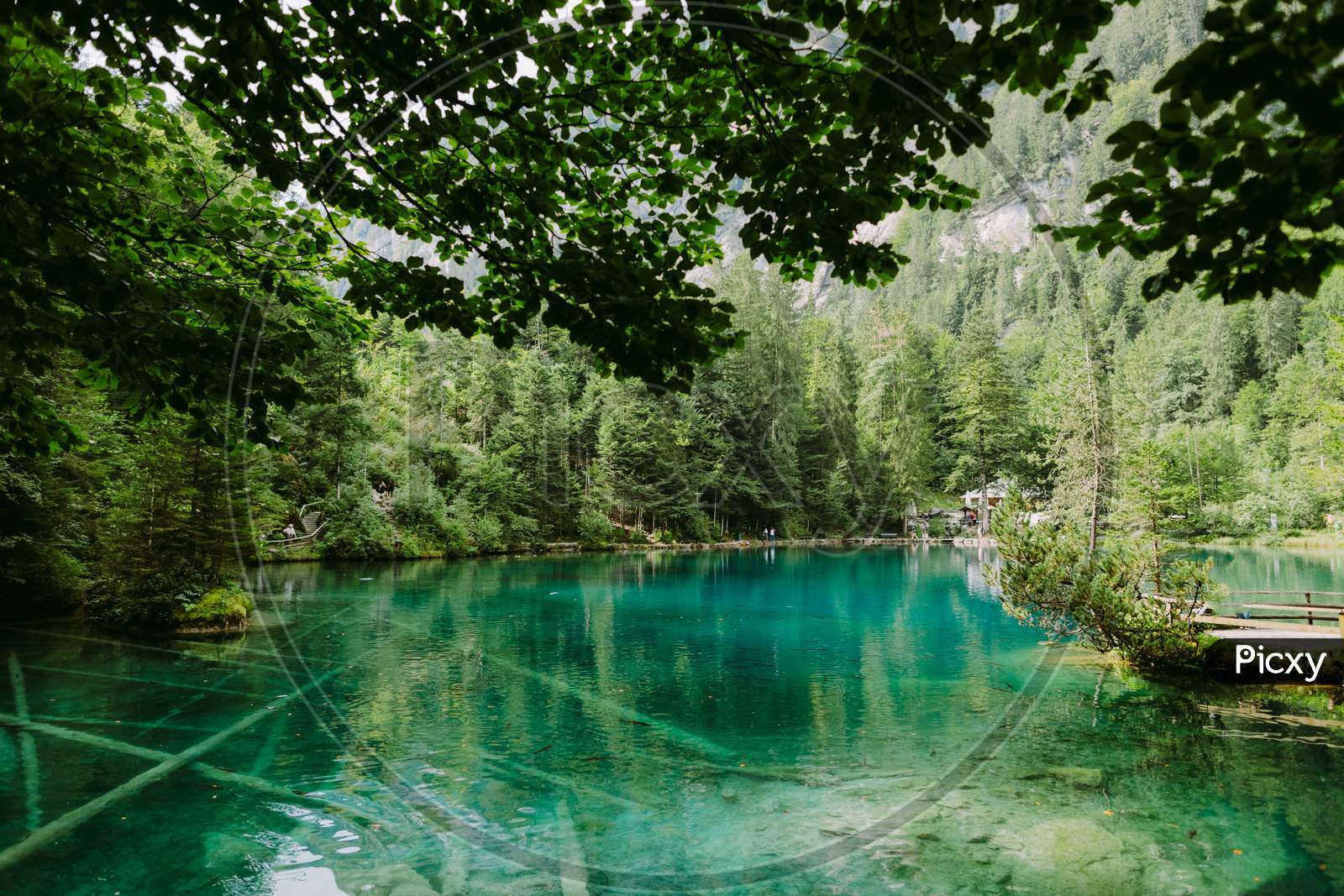 Blue Lake In Switzerland