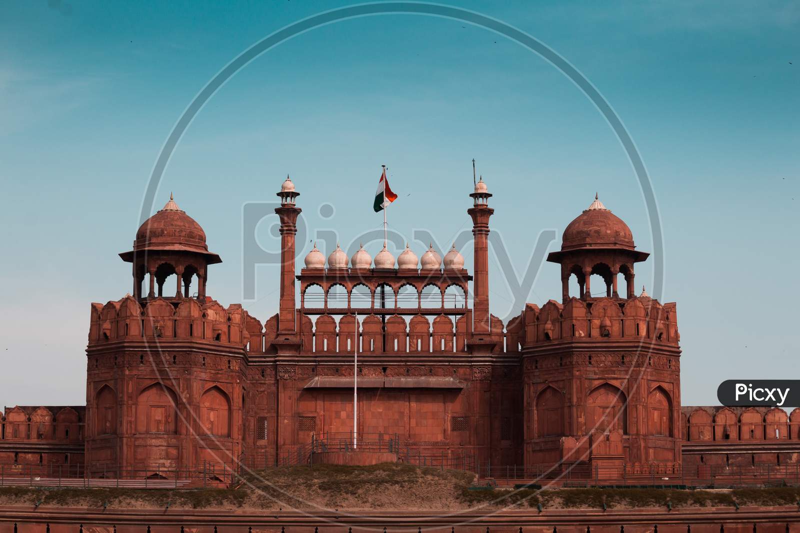 India Travel Tourism Background - \Red Fort (Lal Qila) Delhi - World Heritage Site. Delhi, India
