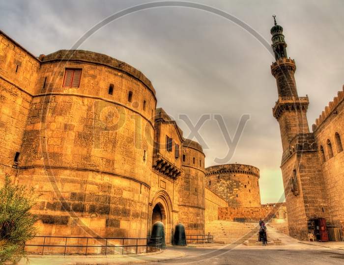 Gate Bab Al-Qulla And Mosque Of Al-Nasir Muhammed At Cairo Citad