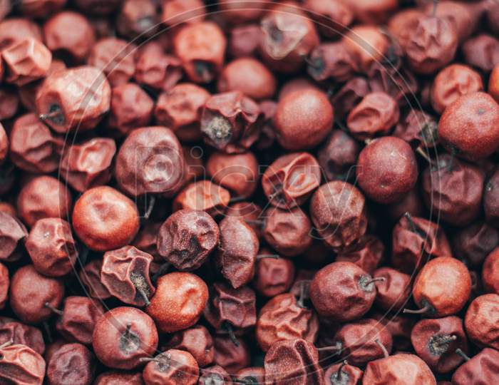 Close Up Of Red Dried Jujube. Ziziphus Mauritiana, Also Known As Chinese Date, Ber, Chinee Apple, Jujube, Indian Plum, Regi Pandu, Indian Jujube, Dunks (In Barbados) And Masau