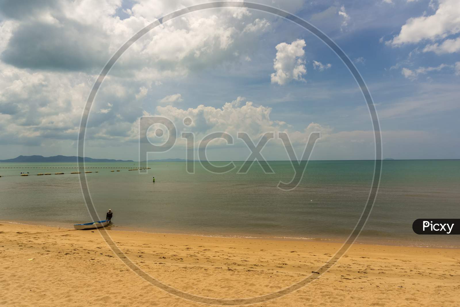 This Is An Empty Part Of The Public Beach In Jomtien,Thailand