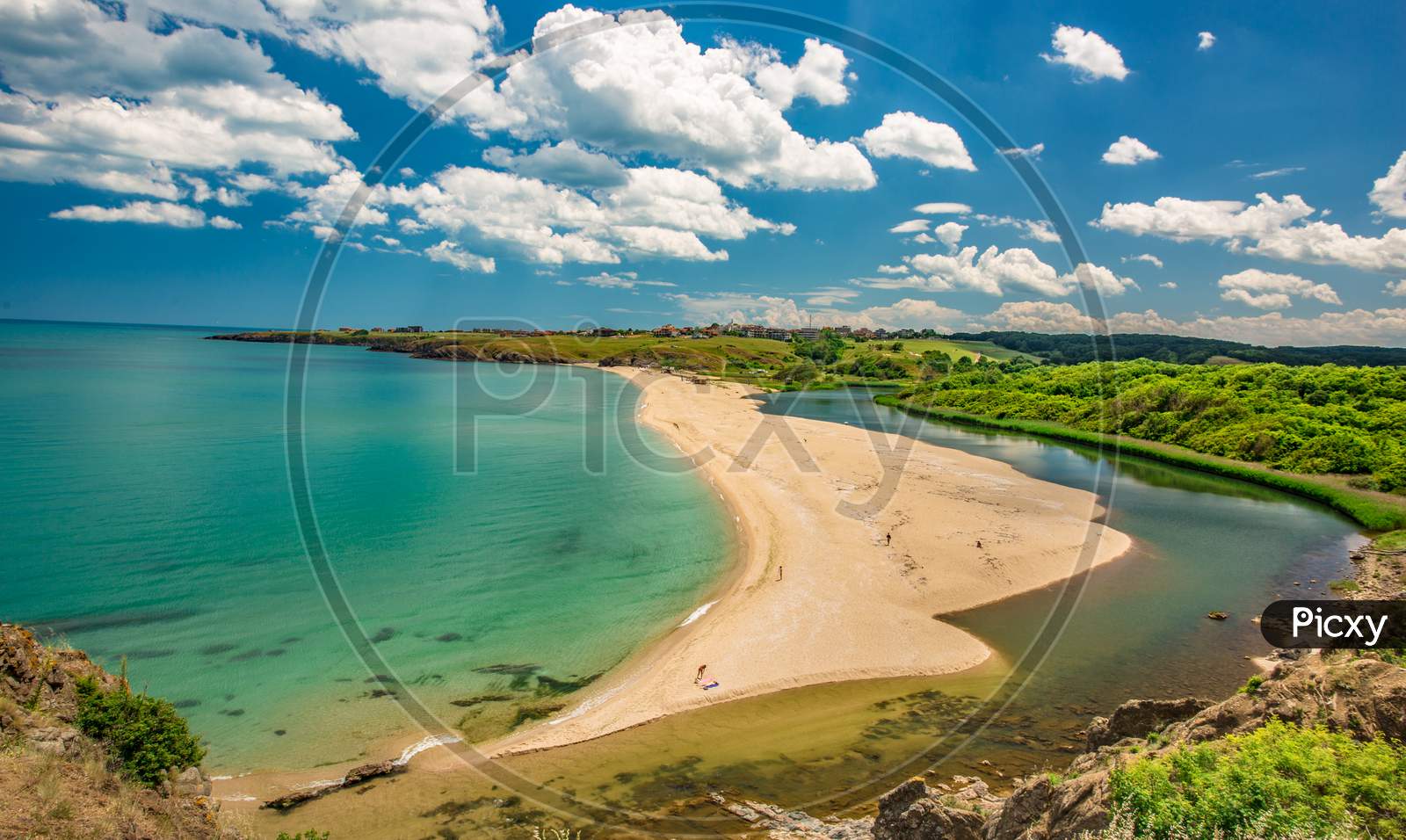 A beach at the mouth of the Veleka river.Sinemorets Bulgaria