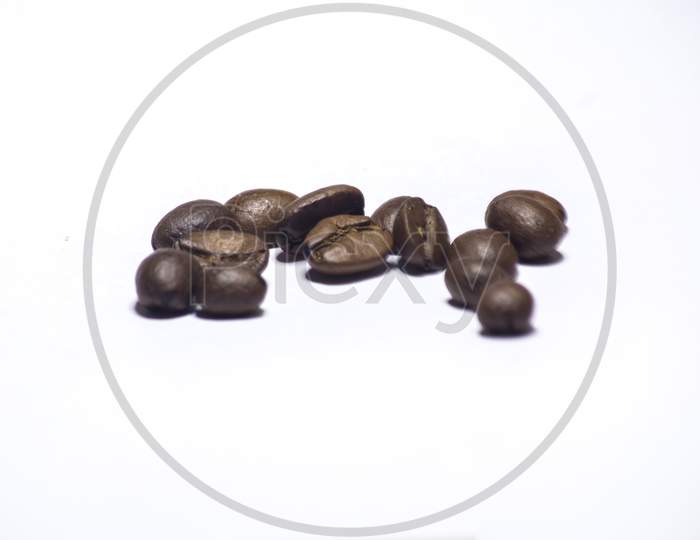 Coffee Beans Isolated On White Background,