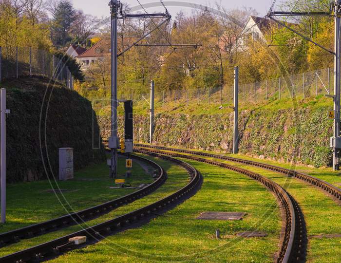 This Railways Are Leading To The Popular Killesberg In Stuttgart,Germany