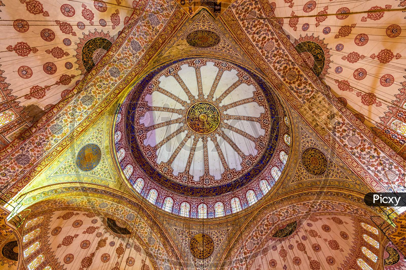 Dome Of Sultan Ahmet Mosque (Blue Mosque) In Istanbul, Turkey