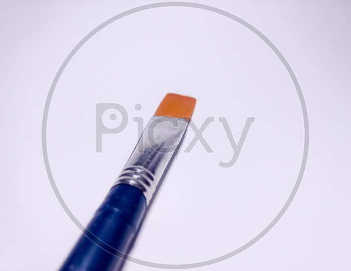 Close Up Paint Brush On Isolate White Backgrounds