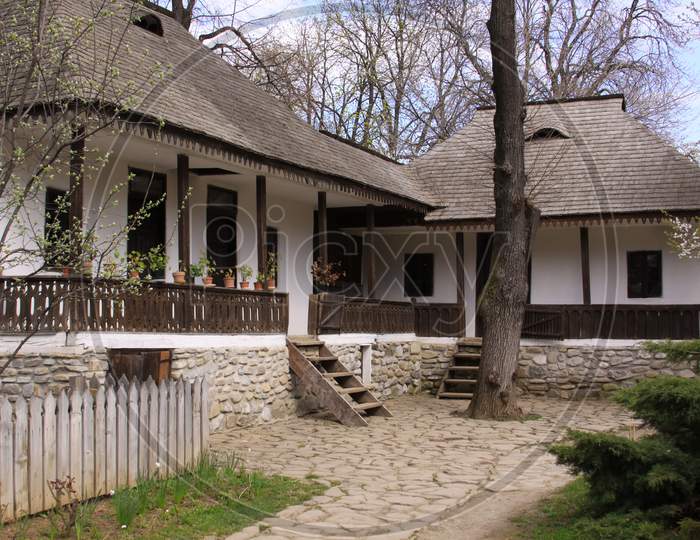 Traditional Romanian Houses Inside Village Museum