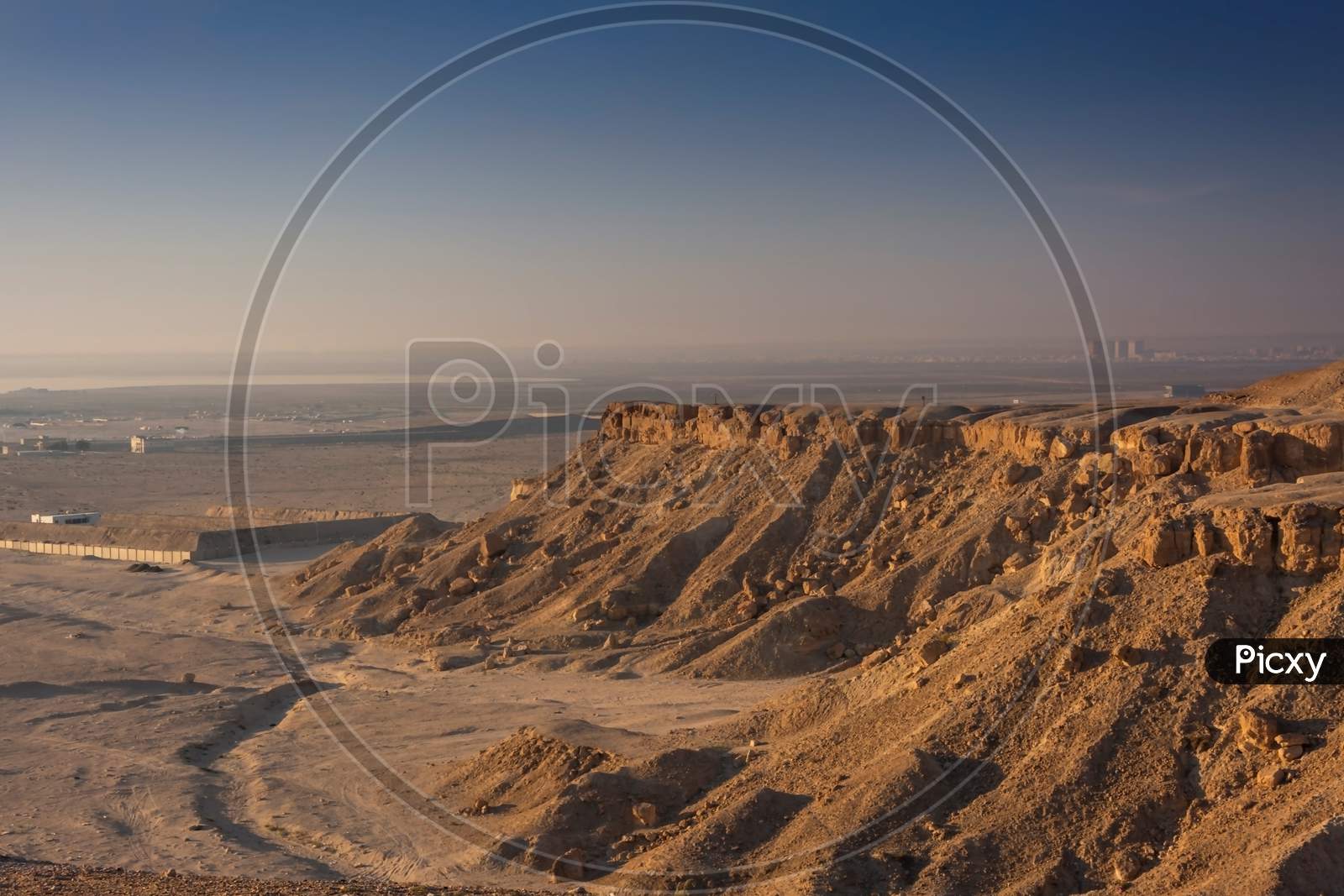 A huge sand dunes in the arabian deserts in early morning sunrise
