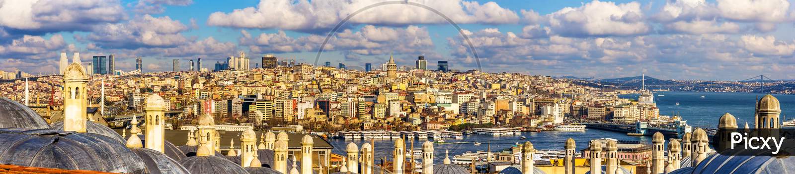 Panorama Of Istanbul From The Sueymaniye Mosque - Turkey