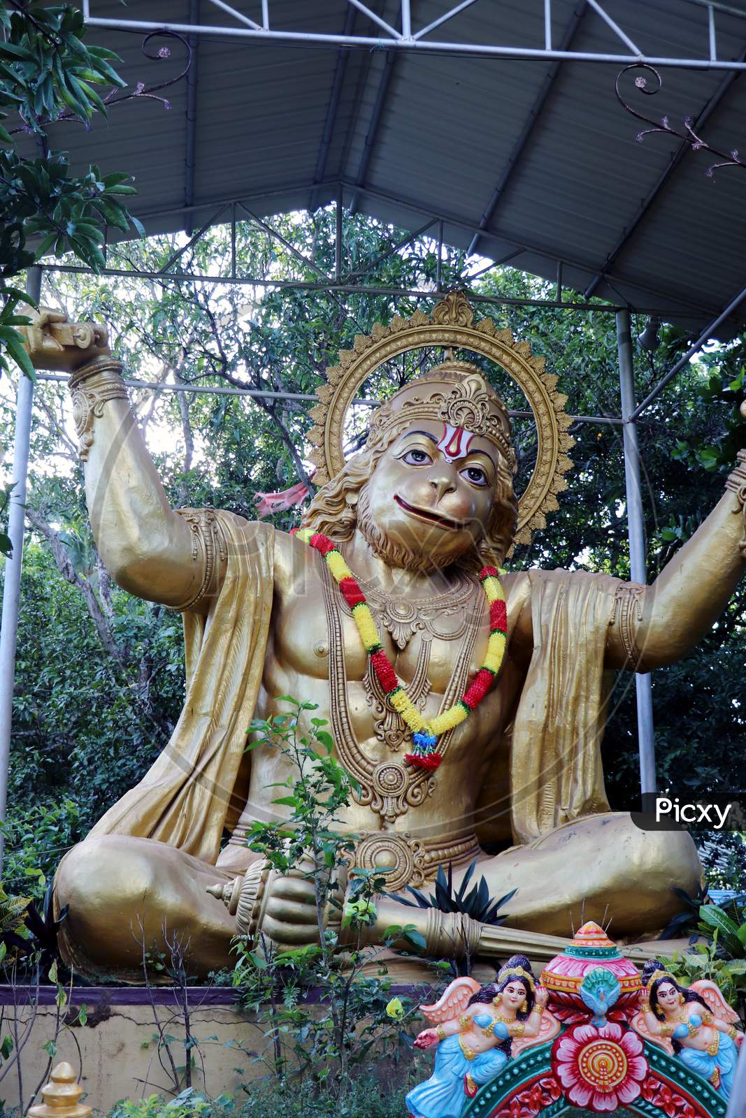 Lord Hanuman Idol in a Temple