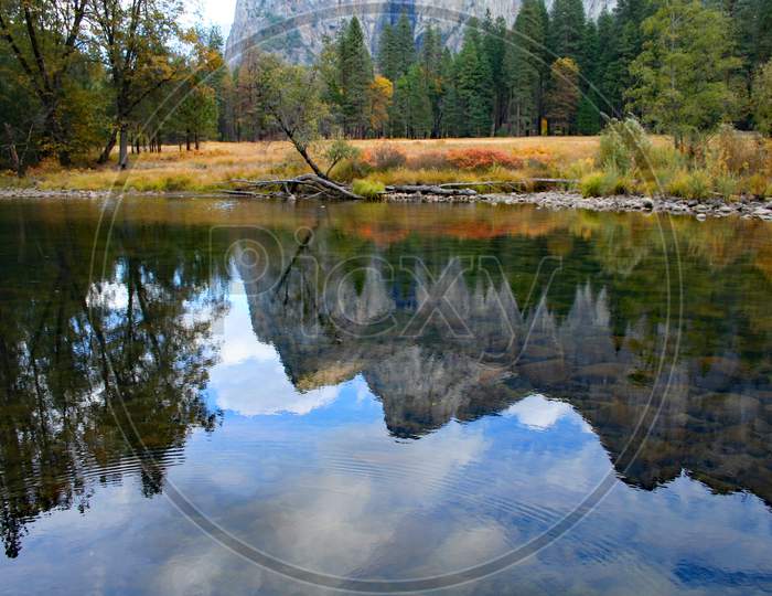 Autumn Reflection On The Merced River
