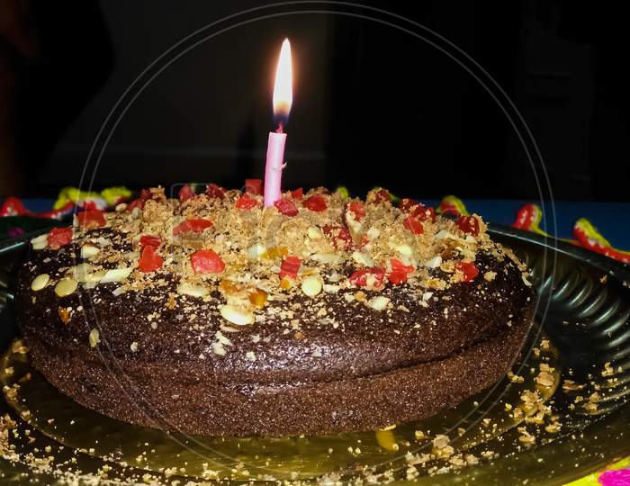Birthday cakes with candle