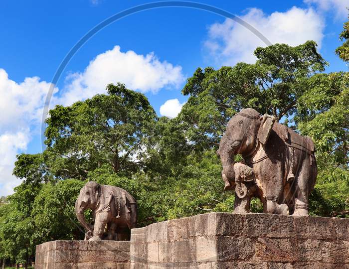 Elephant Idols at Konark Sun Hindu temple in Konark, Odisha