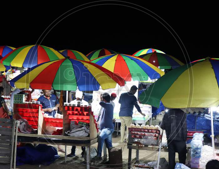 People shopping in a Night Market