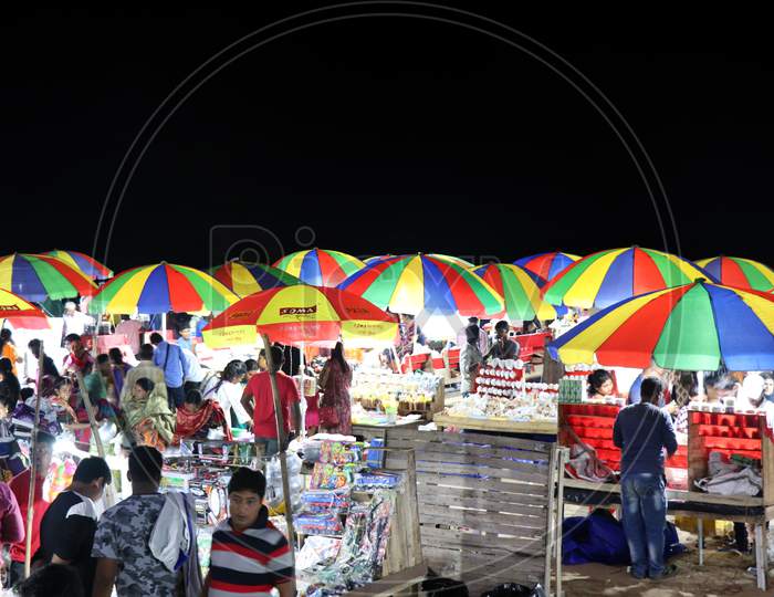 People shopping in a Night Market