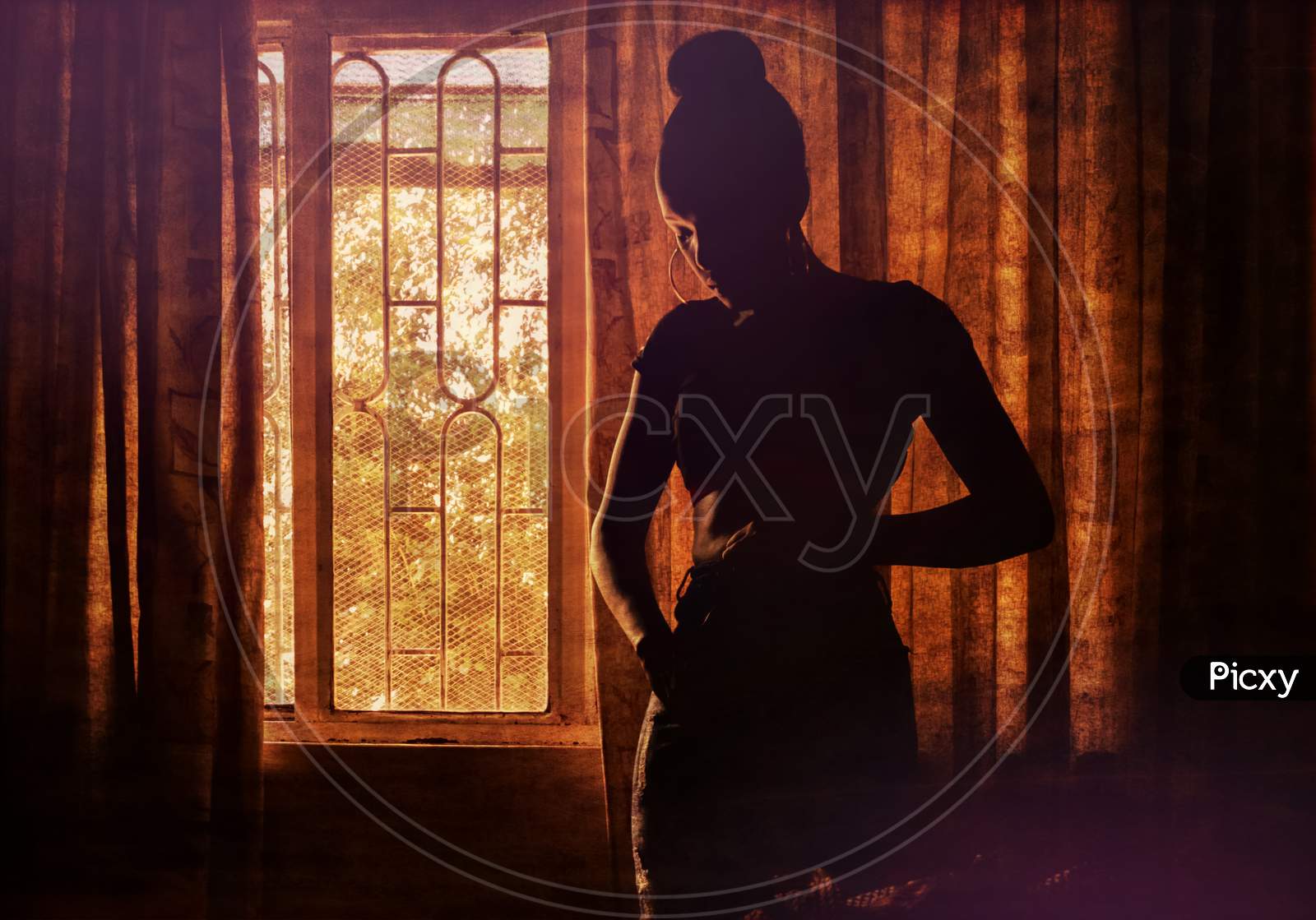 Kabalagala,Uganda - April 10,2017:Kenrock Hotel A Young African Woman Is Dressing Herself In The Morning For A New Day.