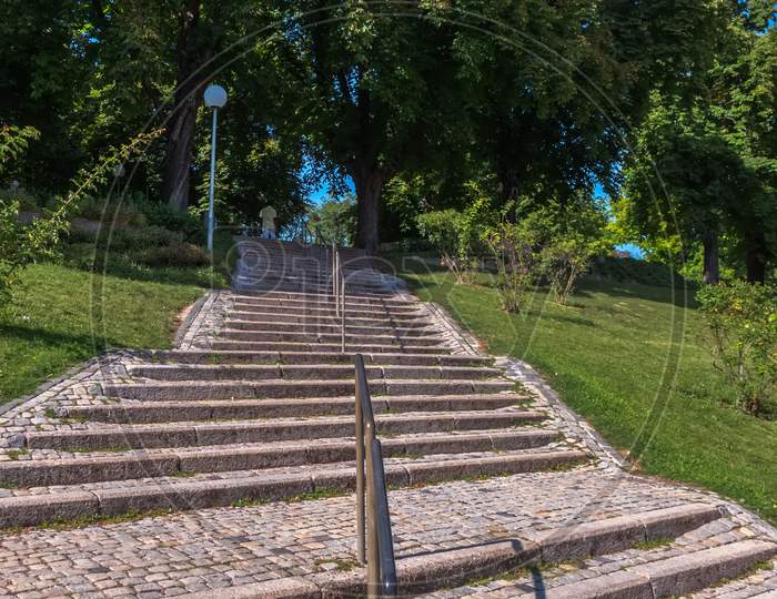 Stairs In A Park Of An Urban City