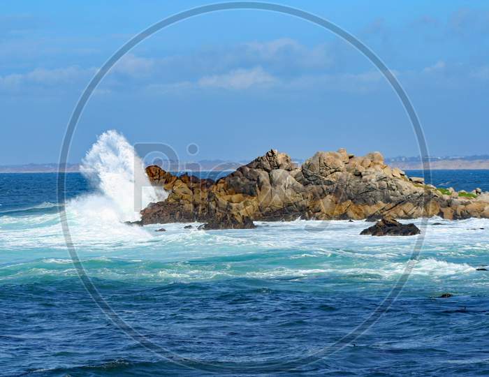 Crashing Waves In Monterey Bay