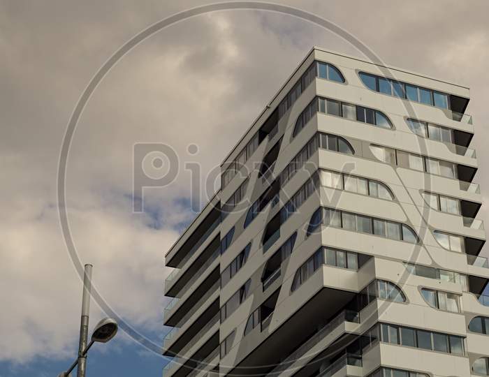Stuttgart,Germany - July 11,2018: Cloud 7 Building This Is A New,Modern Apartment And Office Building Near Milaneo Shopping Mall.It'S In The Centre Of The City.