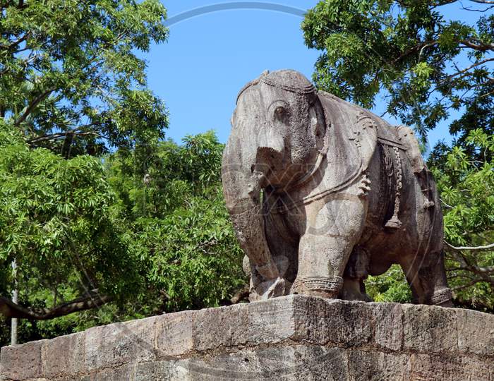 Elephant Idol at Konark Sun Hindu temple in Konark, Odisha