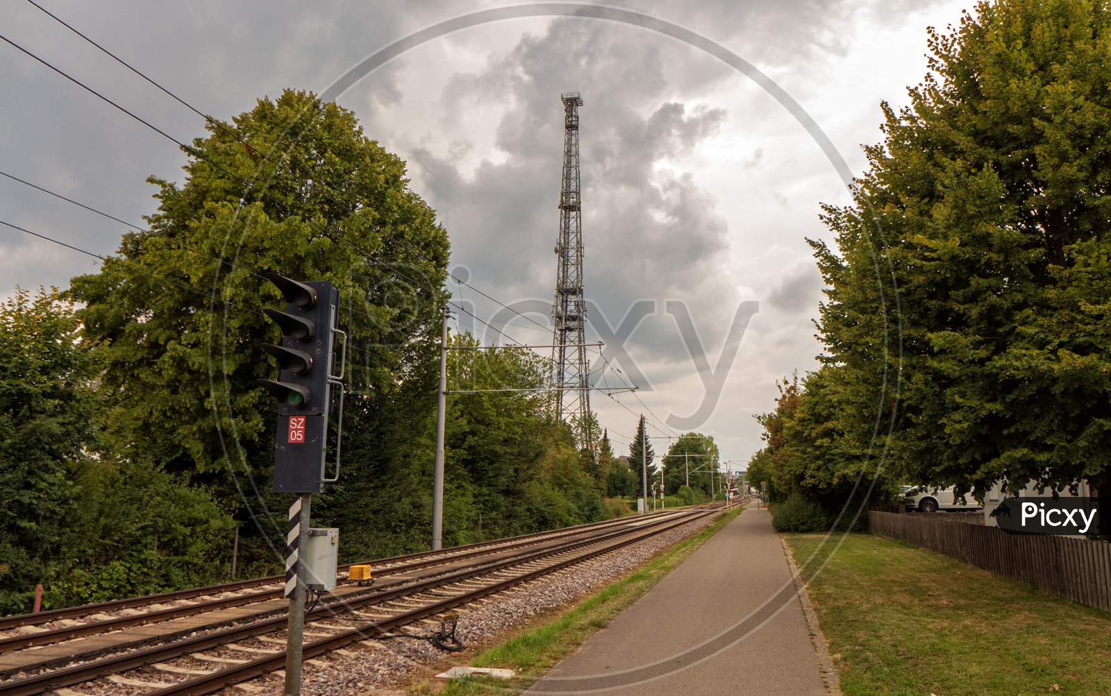 A Walk Near A Railway In A German City