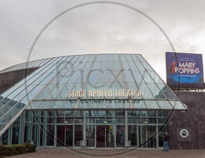 Stuttgart,Germany - January 19,2018: Stage Apollo Theater In This Theatre They Play The Musical Mary Poppins.It'S Part Of The Si-Centrum Entertainment Complex In Moehringen.