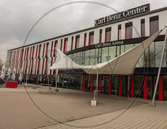Stuttgart,Germany - March 02,2019:Bad Cannstatt The Carl Benz Arena Is In Neckarpark And It Is A Big Event Hall For Sport Events,Concerts And Conventions.