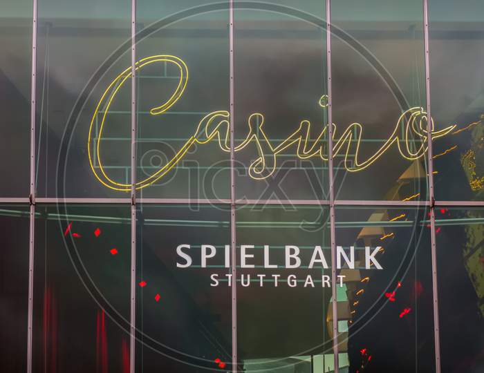 Stuttgart,Germany - January 19,2018: Spielbank This Casino Is Part Of The Ci-Centrum,An Entertainment Complex In Moehringen.There Are Musicals,A Cinema,Hotels,Bars And Restaurants.