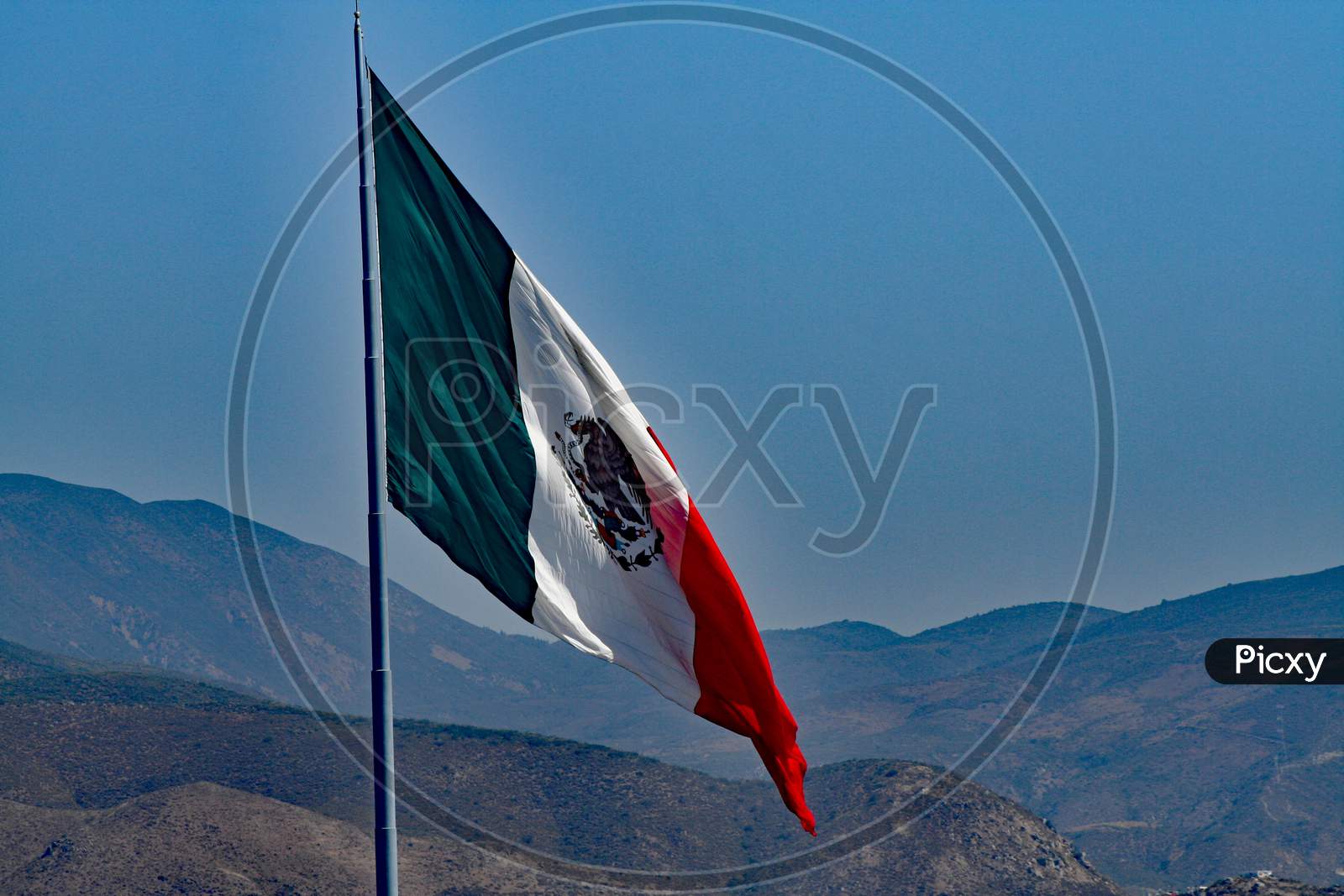 Mexican Flag In Ensenada Harbor