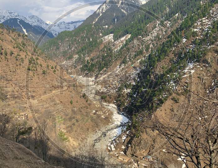 Hollow Between Mountains At The Swat Valley