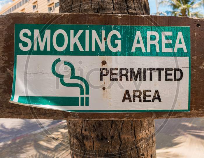 A Sign That Shows That Smoking Is Allowed In This Area