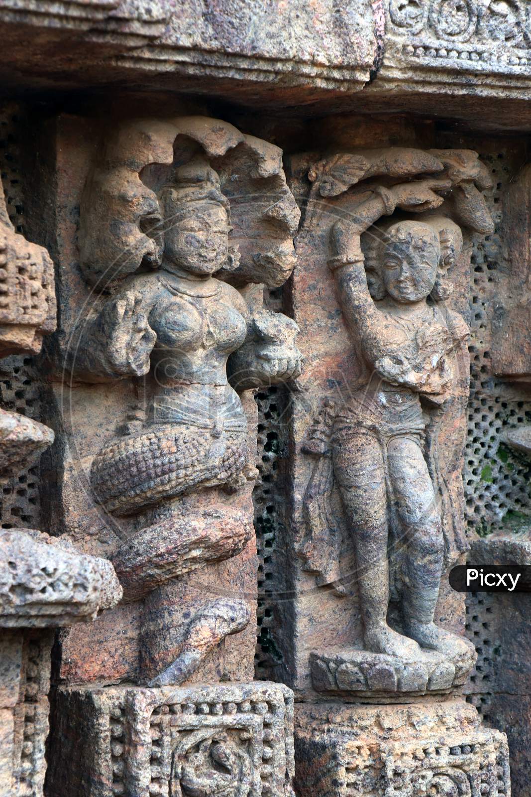 Historic Architecture of Konark Sun Hindu temple in Konark, Odisha