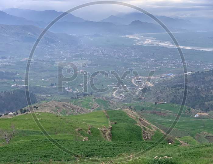 Swat Valley, View From One Of The Mountains